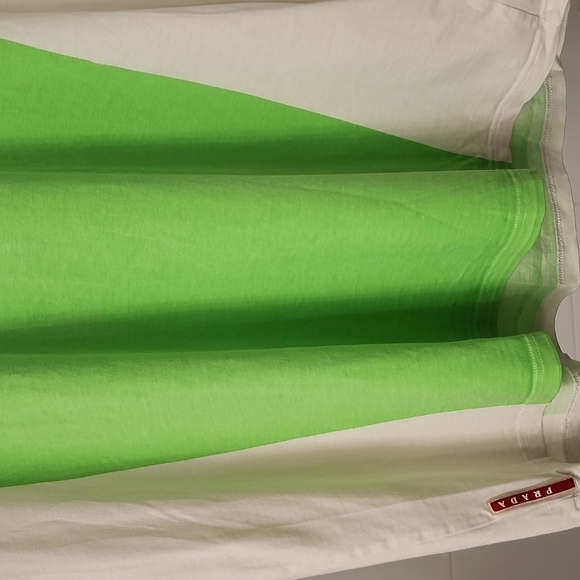 Prada T-Shirt (White/Neon Green, L) - Picture 4 of 7